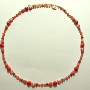 Salmon Tone Small Stone Necklace - Joan Rivers